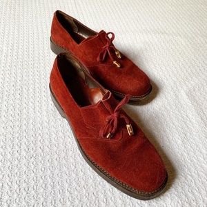 Henry Cuir Pour Barney’s New York Red Suede Shoes